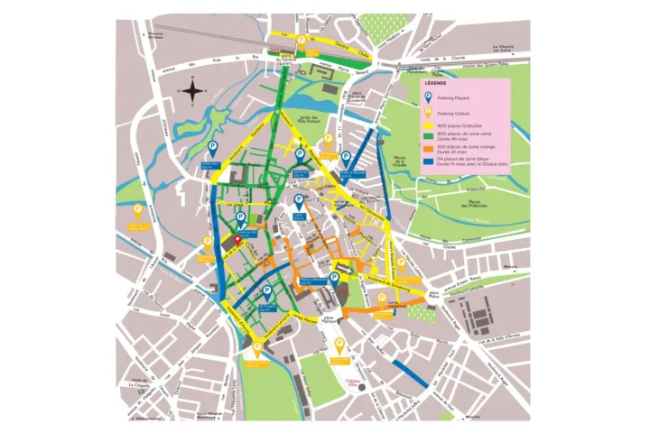   Stationnements publics à proximité de l'hôtel Le Christina