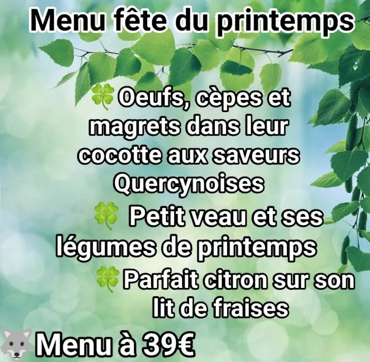  Menu de la Fête du Printemps