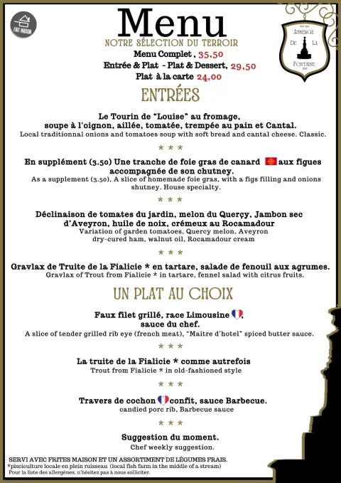 image Menu Sélections du Terroir