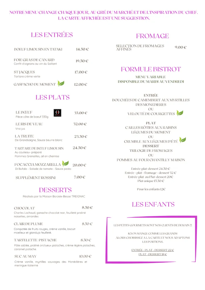   Menu