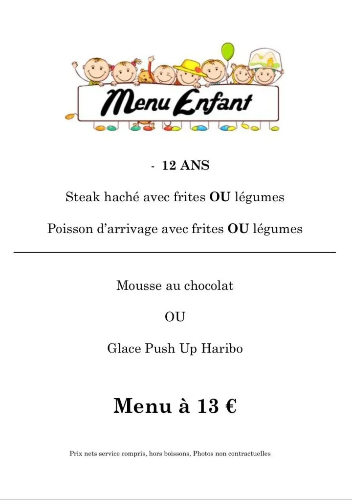   Menu Enfant