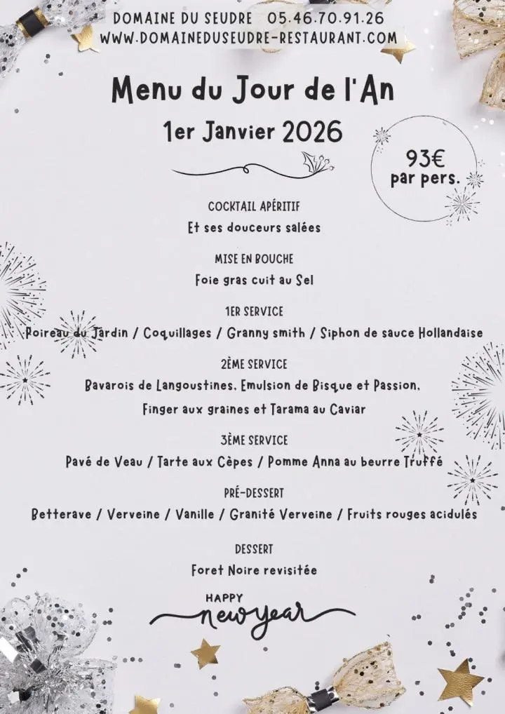   Menu sp&eacute;cial Jour de l'An