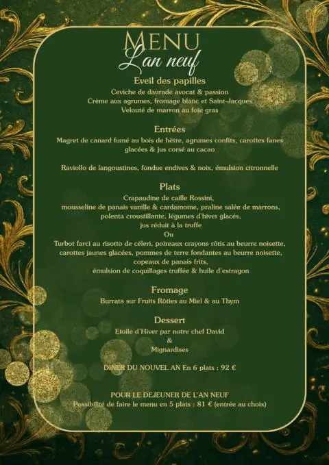 Menu de l'An Neuf