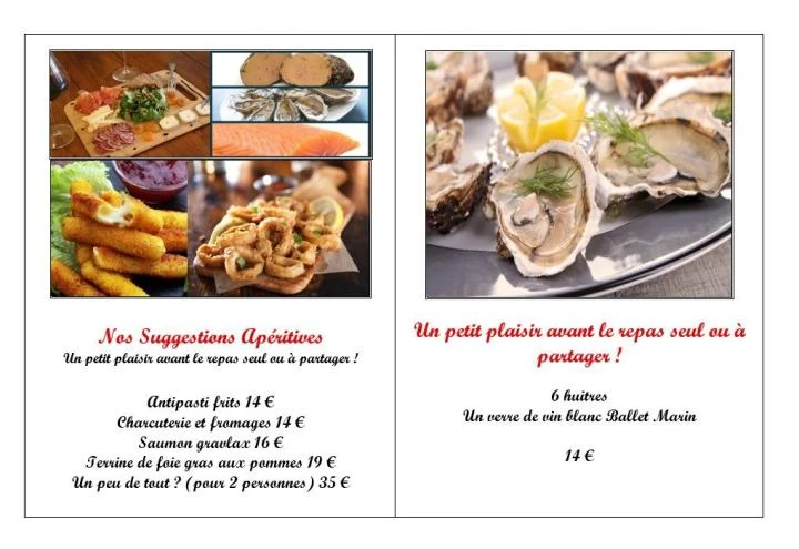   SUGGESTIONS APERITIVES