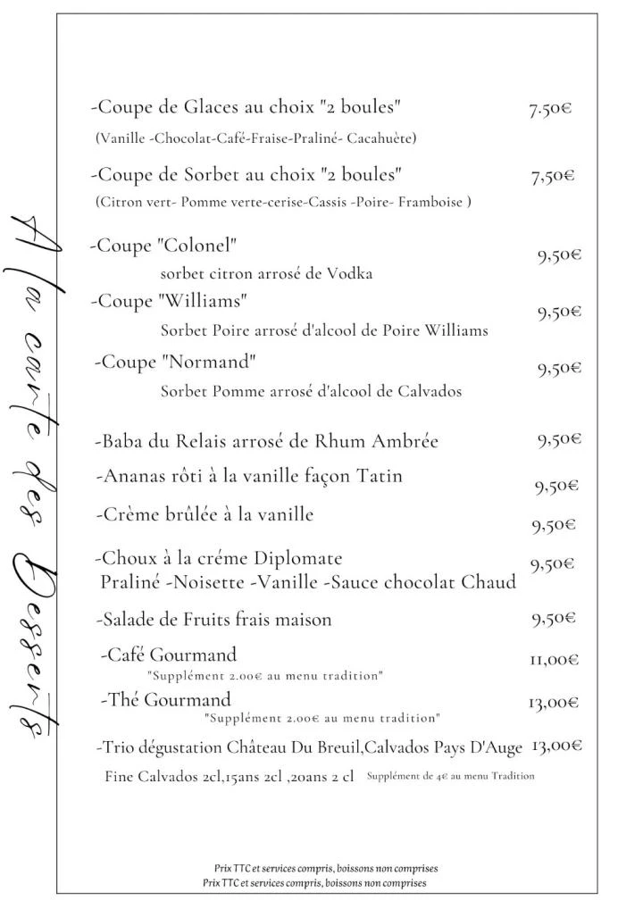   MENU D&eacute;couverte