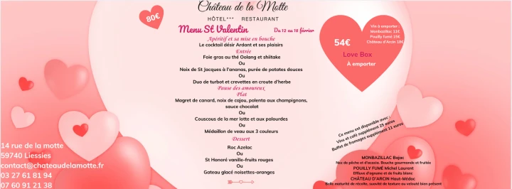 Menu St Valentin