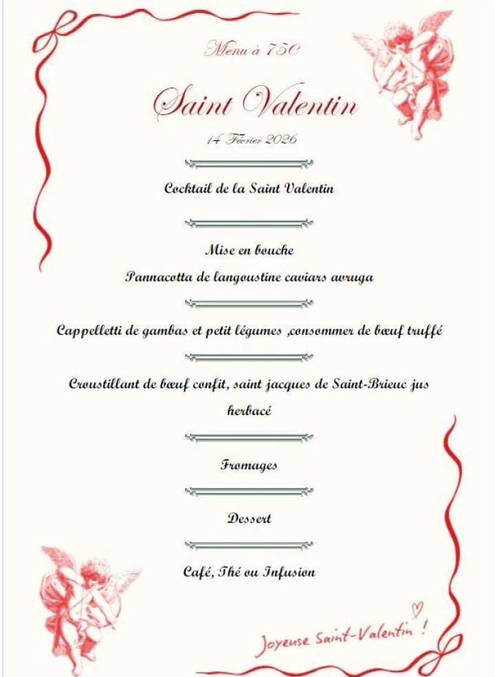   Menu Saint Valentin