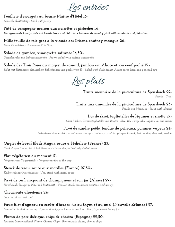   Carte du restaurant f&eacute;vrier 2026