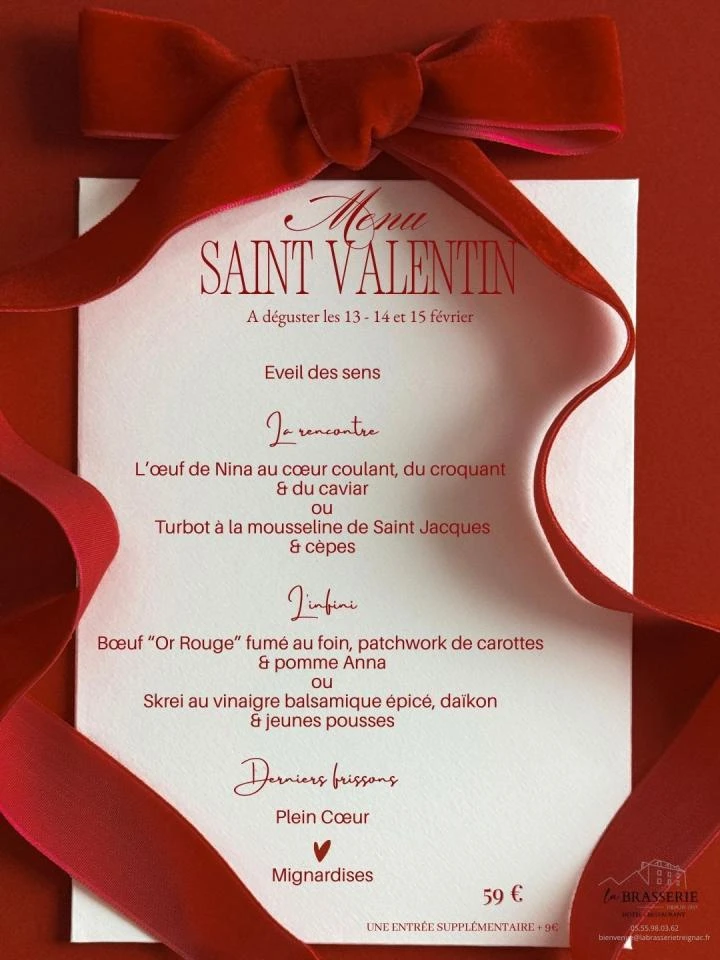   Menu Saint Valentin