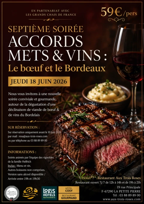 Septième soirée Accords mets&vins : le Boeuf et le Bordeaux