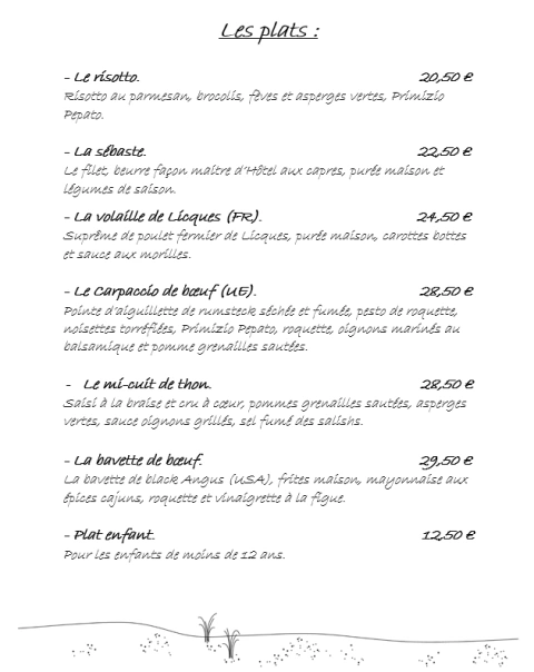 image Nos plats