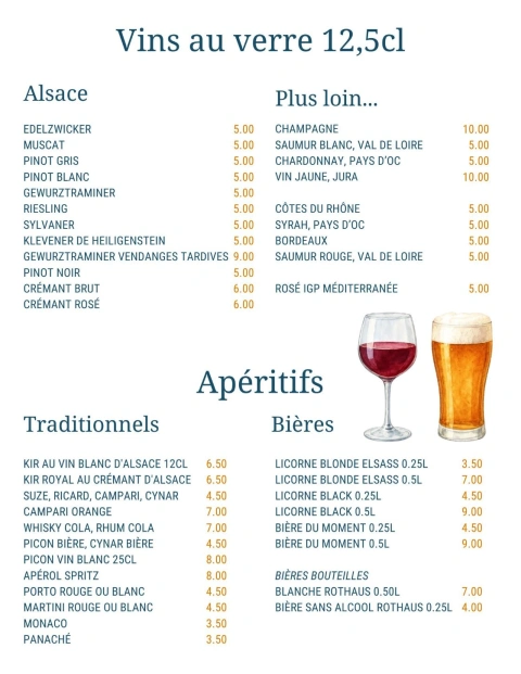 Carte du bar