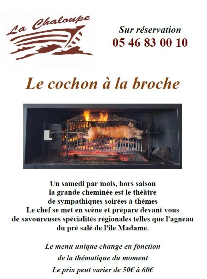   Soir&eacute;es cochon a la broche