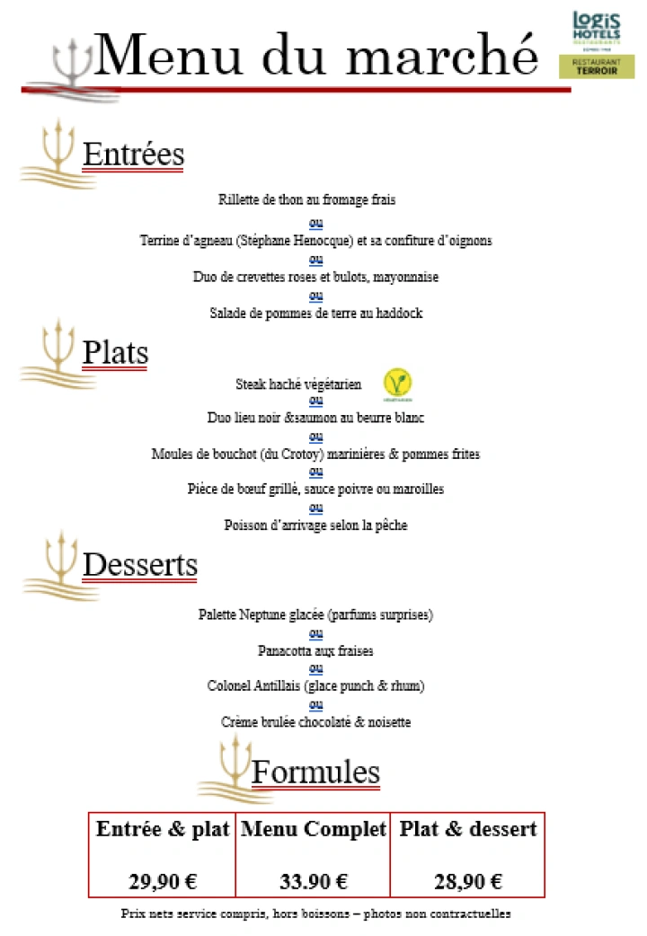   Menu du march&eacute;