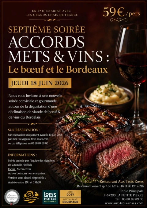 Septième soirée  Accords mets&vins : le Bœuf & le Bordeaux