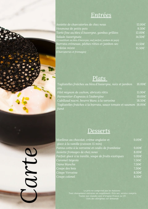 Menu et carte