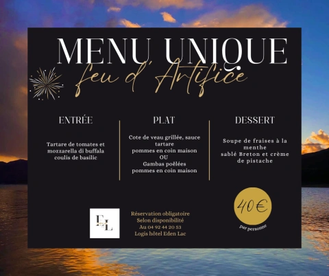 Menu feu d'artifice